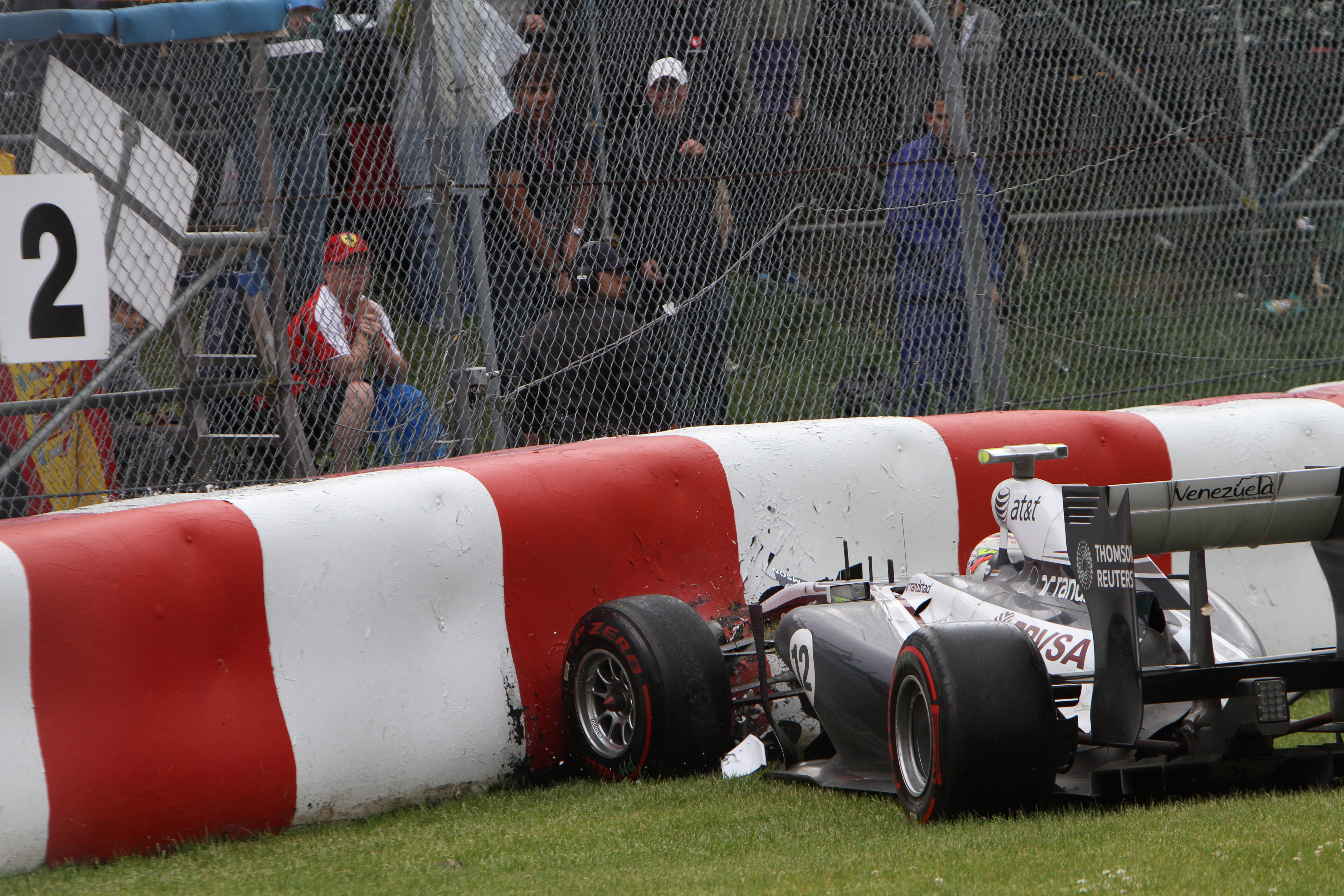 Pastor Maldonado crash Canadian Grand Prix 2011