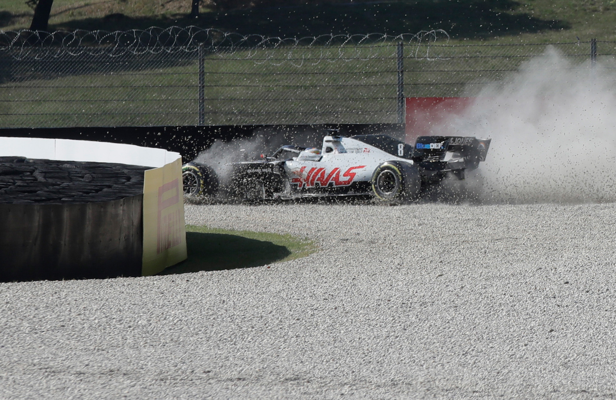 Romain Grosjean crash Mugello 2020