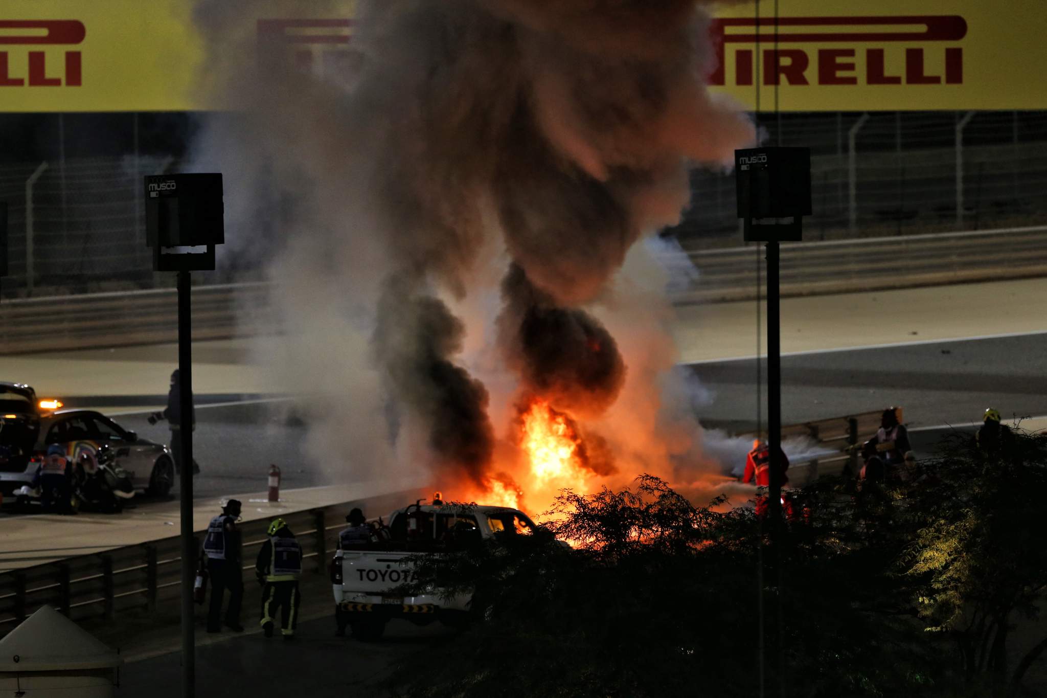 Romain Grosjean crash Bahrain Grand Prix 2020