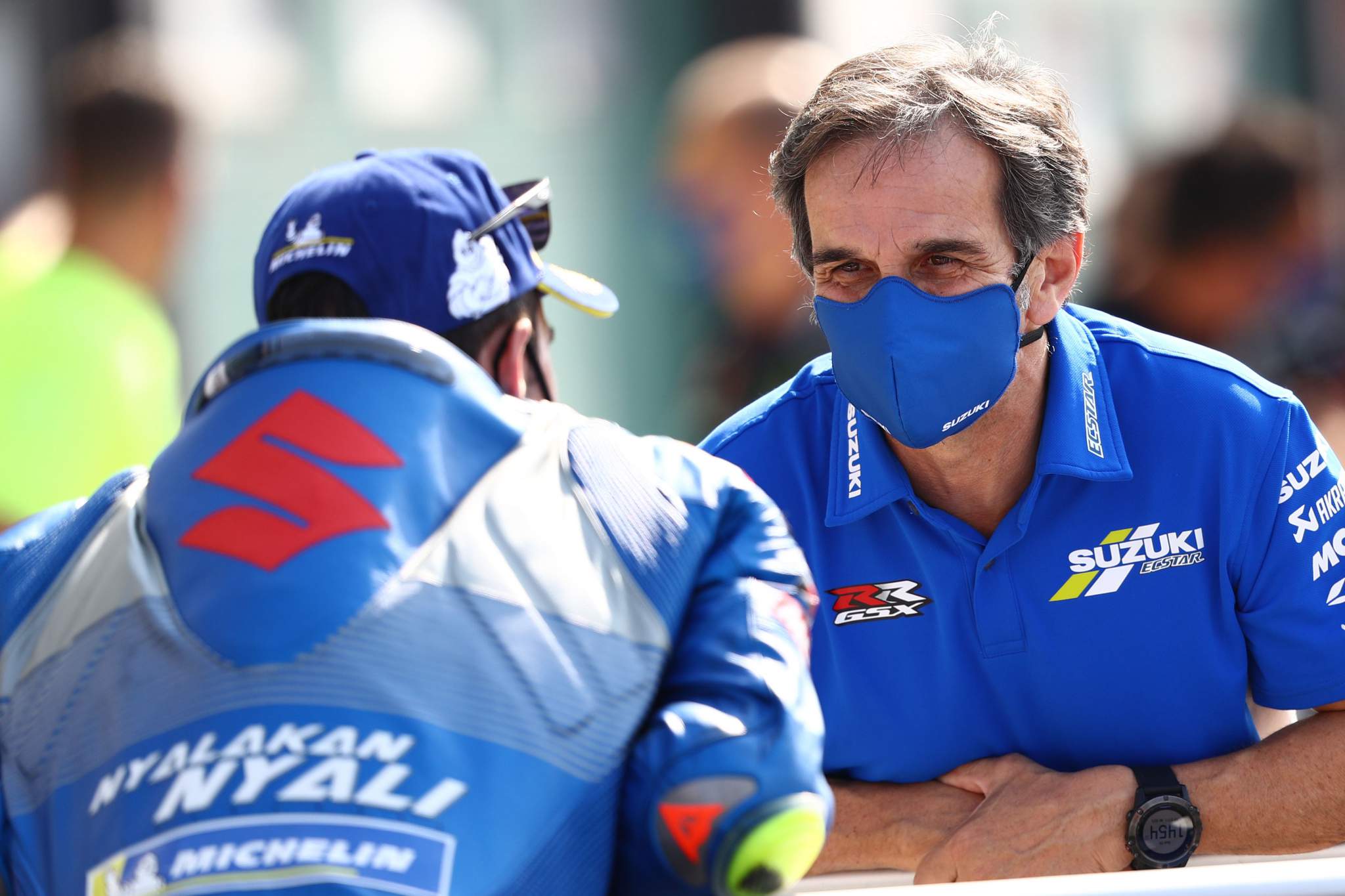 Joan Mir and Davide Brivio, Suzuki, MotoGP